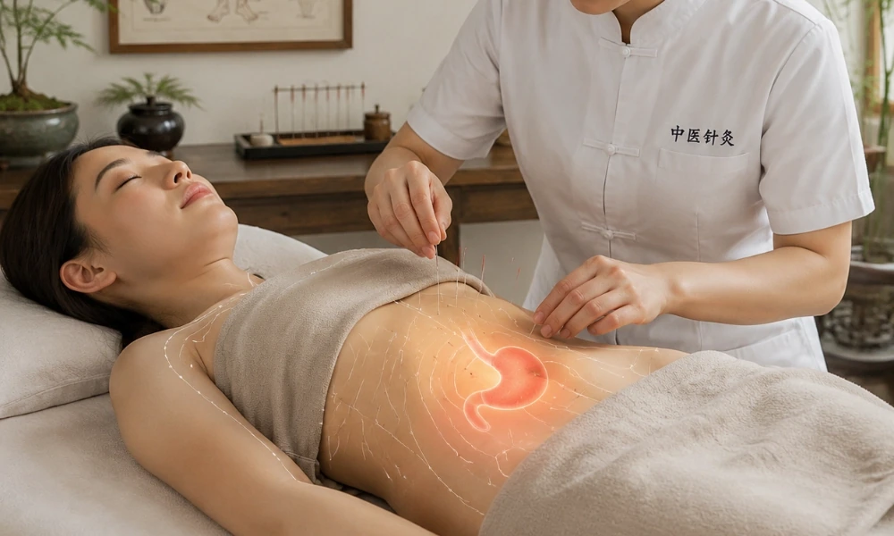 طب سوزنی برای نفخ شکم با میرصالحی -میرصالحی